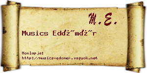 Musics Edömér névjegykártya